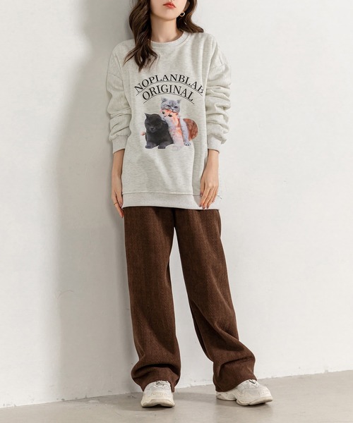 DAY CLOSET（デイ クローゼット）の「レディース 裏起毛ジャガード風コーデュロイダブルフェイスワイドパンツ（その他パンツ・レディース・ピンク/ブラック/ブラウン/ホワイト/ダークグレー・M/L）」の16枚目の写真