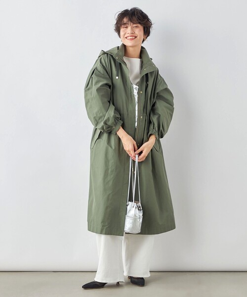 NOLLEY’S（ノーリーズ）の「【撥水加工】フーテッド2WAYコート（その他アウター・レディース・オリーブ/ベージュ/ネイビー・38/36）」の9枚目の写真