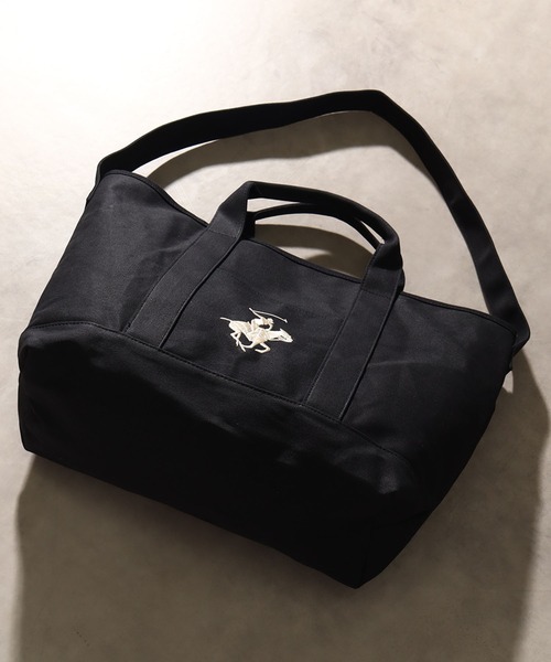 BEVERLY HILLS POLO CLUB(ビバリーヒルズポロクラブ)の「【BEVERLY HILLS POLO CLUB/ビバリーヒルズポロクラブ】ポニーロゴ刺繍 キャンバストートバッグ(トートバッグ・レディース・オリーブ/アイボリー/ブラック/ブラック系その他/グレー/ネイビー/ベージュ・FREE)」の16枚目の写真