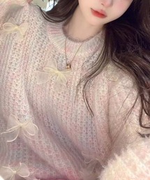 ROOPTOKYO | Ribbon motif mix knit / リボンモチーフミックスニット(ニット/セーター)