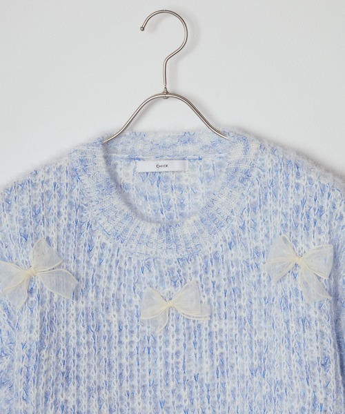 ROOPTOKYO（ループトウキョウ）の「Ribbon motif mix knit / リボンモチーフミックスニット（ニット/セーター・レディース・ピンク/ブルー/イエロー・FREE）」の9枚目の写真