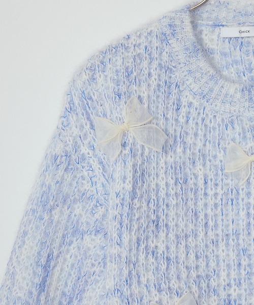 ROOPTOKYO（ループトウキョウ）の「Ribbon motif mix knit / リボンモチーフミックスニット（ニット/セーター・レディース・ピンク/ブルー/イエロー・FREE）」の8枚目の写真