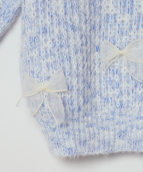 ROOPTOKYO（ループトウキョウ）の「Ribbon motif mix knit / リボンモチーフミックスニット（ニット/セーター・レディース・ピンク/ブルー/イエロー・FREE）」の6枚目の写真