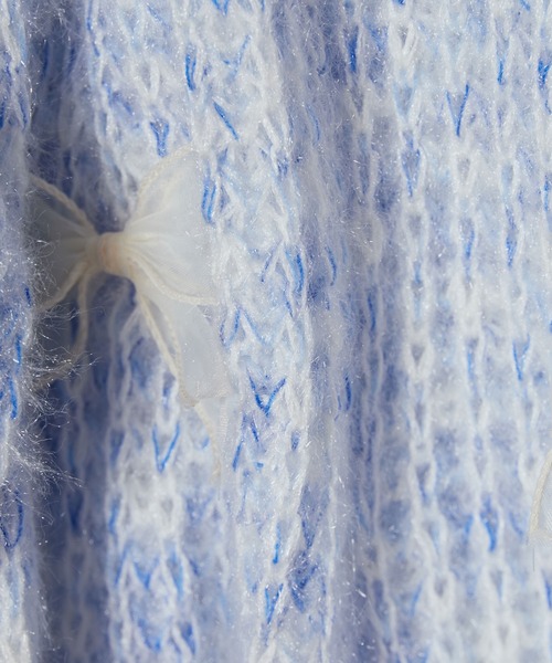 ROOPTOKYO（ループトウキョウ）の「Ribbon motif mix knit / リボンモチーフミックスニット（ニット/セーター・レディース・ピンク/ブルー/イエロー・FREE）」の5枚目の写真