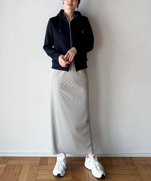 Doux archives（ドゥアルシーヴ）の「ダンボールジップパーカー（パーカー・レディース・ベージュ/ネイビー/オフホワイト/チャコールグレー・FREE）」の10枚目の写真