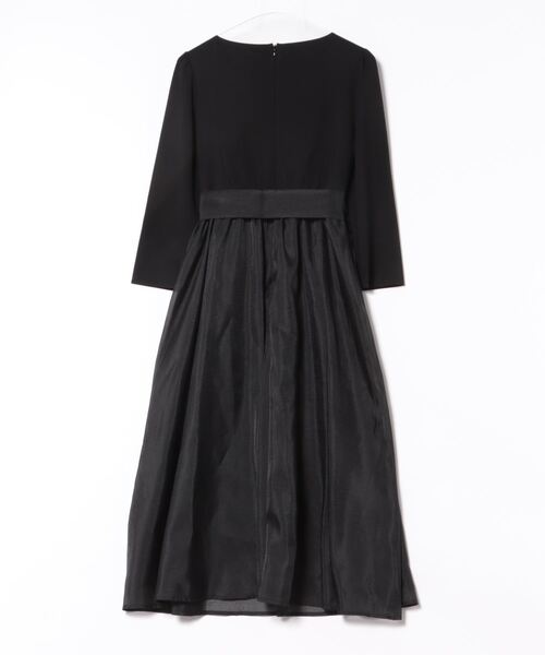 STRAWBERRY-FIELDS（ストロベリーフィールズ）の「ｵｰｶﾞﾝｼﾞｰﾄﾞｯｷﾝｸﾞﾜﾝﾋﾟｰｽ（ワンピース・レディース・ブラック/グレー・2）」の3枚目の写真