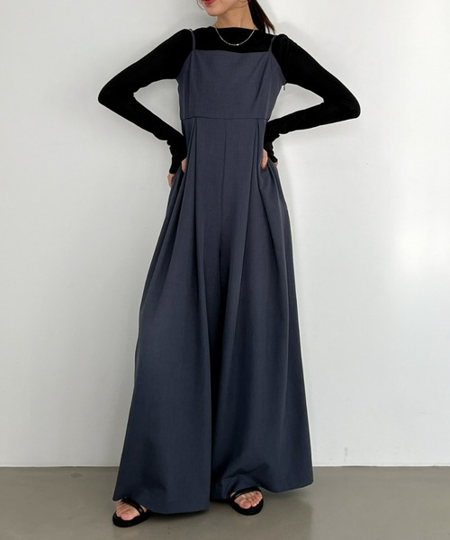 Olu.（オルドット）の「タックワイドオールインワン（つなぎ/オールインワン・レディース・ベージュ/ネイビー・1/0）」の11枚目の写真