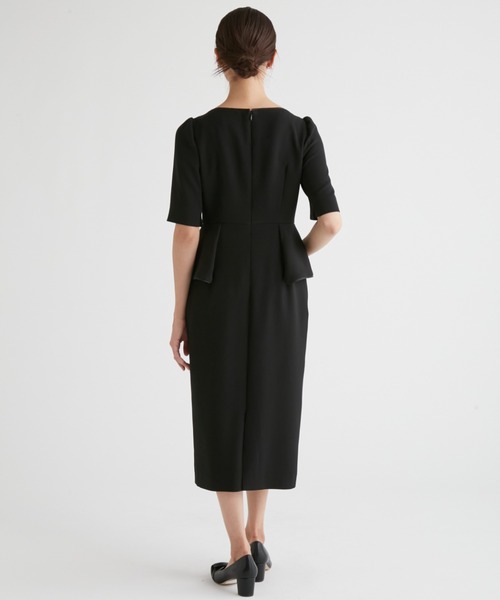 セール】ブラックフォーマルペプラムタイトワンピース（ワンピース