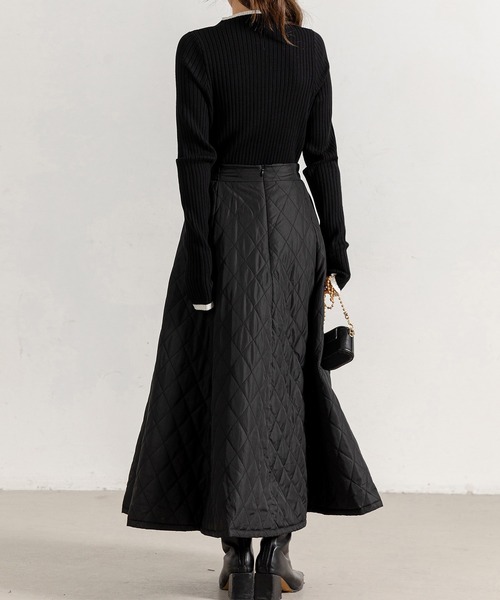 DAY CLOSET（デイ クローゼット）の「レディース サムホール付き配色デザインハイネックリブニットトップス（ニット/セーター・レディース・ブラック×ホワイト/ブラック/アイボリー/グレー・FREE）」の20枚目の写真