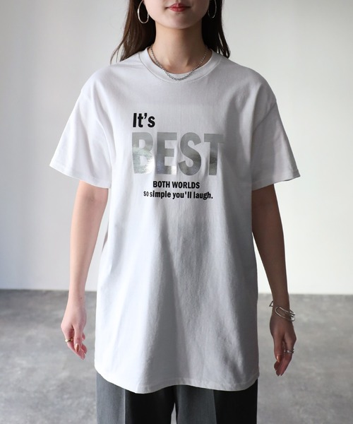 tシャツ シルバープリントロゴTシャツ レディース セール】SILVER PRINT LOGO TSHIRT/シルバープリントロゴTシャツ