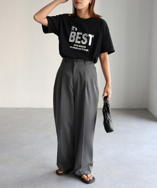 Riberry(リベリー)の「It's BEST メタリック箔シルバープリントロゴTシャツ(Tシャツ/カットソー・レディース・ブラック/ホワイト・MEDIUM)」の8枚目の写真