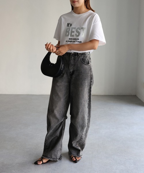 It's BEST メタリック箔シルバープリントロゴTシャツ（Tシャツ