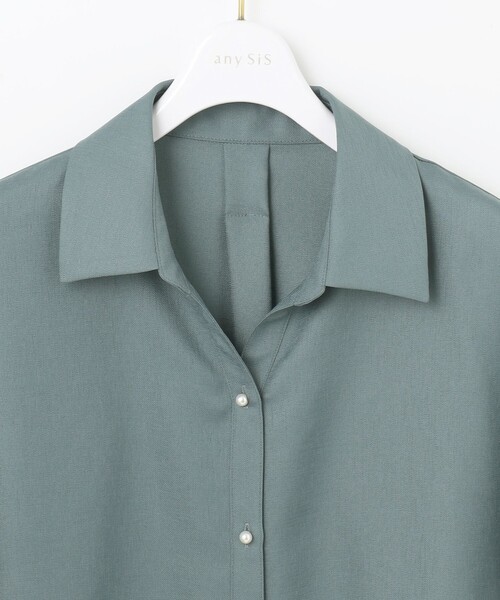 ANY SIS(エニィスィス)の「【速乾・接触冷感】スムージーポリエステル シャツ ブラウス(シャツ/ブラウス・レディース・グレー系/ネイビー系9/ピンク系/スカイブルー系/パイングリーン系・2)」の15枚目の写真