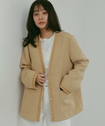 N WITH.（エヌウィズ）の「ツイードジャケット（ノーカラージャケット）」