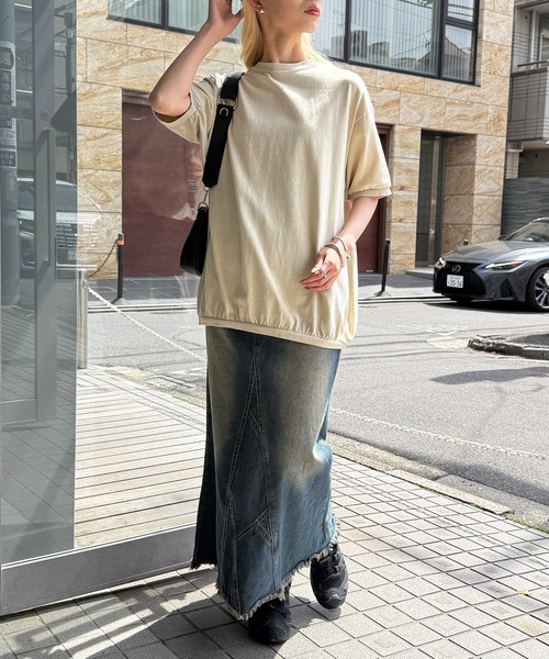 STAR&STRIPE（スターアンドストライプ）の「【STAR&STRIPE】ベーシックリブTシャツ BASIC RIB TEE コットン100％（Tシャツ/カットソー・レディース・ブラック/ホワイト/イエロー/オレンジ/ブルー/グリーン/ベージュ/チャコールグレー/アッシュグレー/ネイビー/ブラウン/ピンク・M/XL/L）」の18枚目の写真