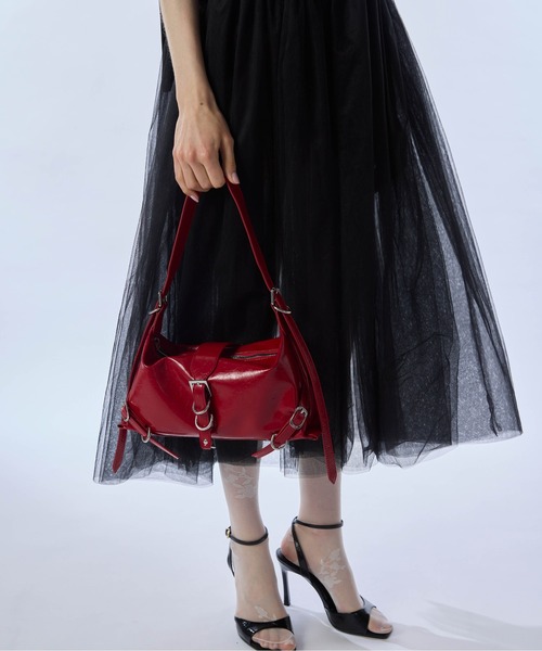 Carmelo（カーメロ）の「'Le reve' Boucle patent small bag / パテントレザーライク スモールショルダーバッグ（ショルダーバッグ・レディース・ホワイト/ブラック/レッド/シルバー/ピンク・FREE）」の17枚目の写真