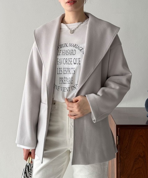 Doux archives（ドゥアルシーヴ）の「ショールカラーミディコート