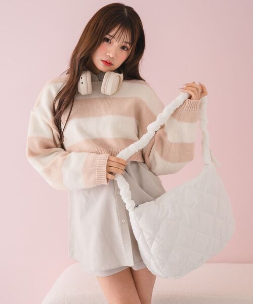 ems excite（エムズエキサイト）の「【WEB限定】キルトドロストBAG（ショルダーバッグ・レディース・ピンク/ナチュラル/ベージュ/ブラック/ブルー・ONE SIZE）」の8枚目の写真