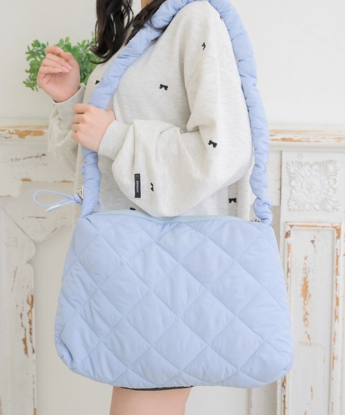 ems excite（エムズエキサイト）の「【WEB限定】キルトドロストBAG（ショルダーバッグ・レディース・ピンク/ナチュラル/ベージュ/ブラック/ブルー・ONE SIZE）」の5枚目の写真