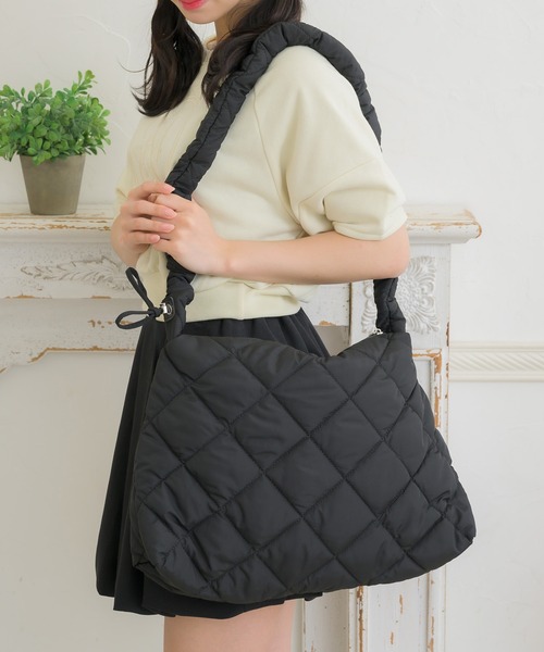 ems excite（エムズエキサイト）の「【WEB限定】キルトドロストBAG（ショルダーバッグ・レディース・ピンク/ナチュラル/ベージュ/ブラック/ブルー・ONE SIZE）」の2枚目の写真