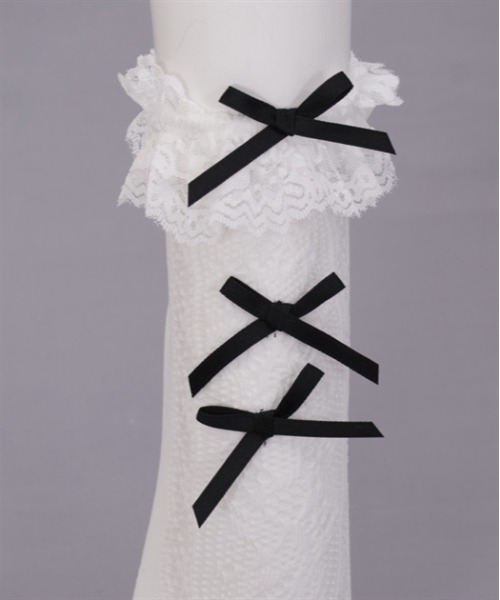 axes femme POETIQUE（アクシーズファムポエティック）の「レース編みクルー丈ソックス（ソックス/靴下・レディース・ホワイト/ブラック・FREE）」の8枚目の写真