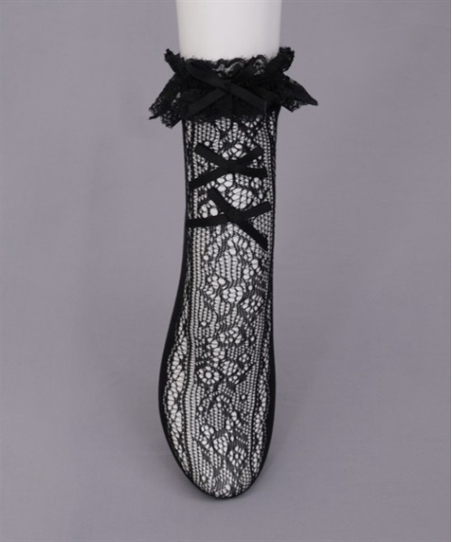 axes femme POETIQUE（アクシーズファムポエティック）の「レース編みクルー丈ソックス（ソックス/靴下・レディース・ホワイト/ブラック・FREE）」の10枚目の写真