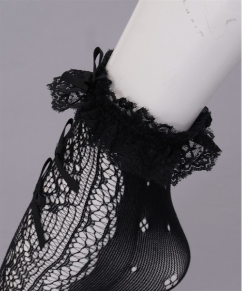 axes femme POETIQUE（アクシーズファムポエティック）の「レース編みクルー丈ソックス（ソックス/靴下・レディース・ホワイト/ブラック・FREE）」の11枚目の写真