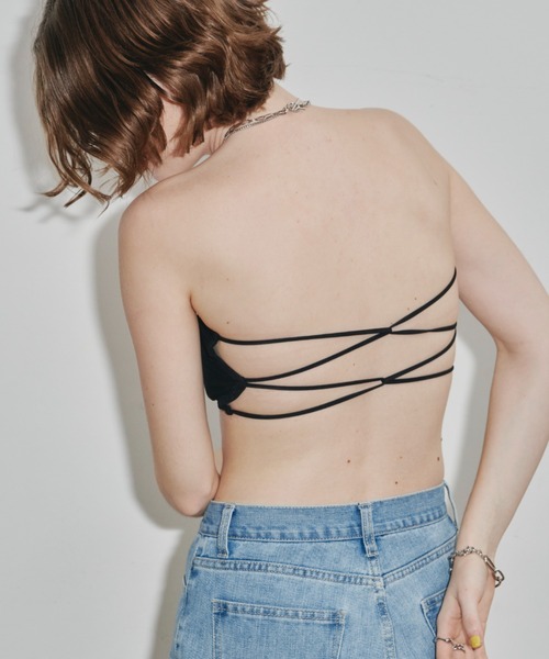 Auntie Rosa Holiday（アンティローザホリデー）の「バックデザインブラトップ（チューブトップ・レディース・ブラック/オフホワイト・FREE）」の13枚目の写真
