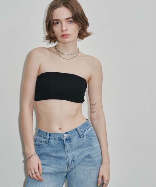 Auntie Rosa Holiday（アンティローザホリデー）の「バックデザインブラトップ（チューブトップ・レディース・ブラック/オフホワイト・FREE）」の9枚目の写真