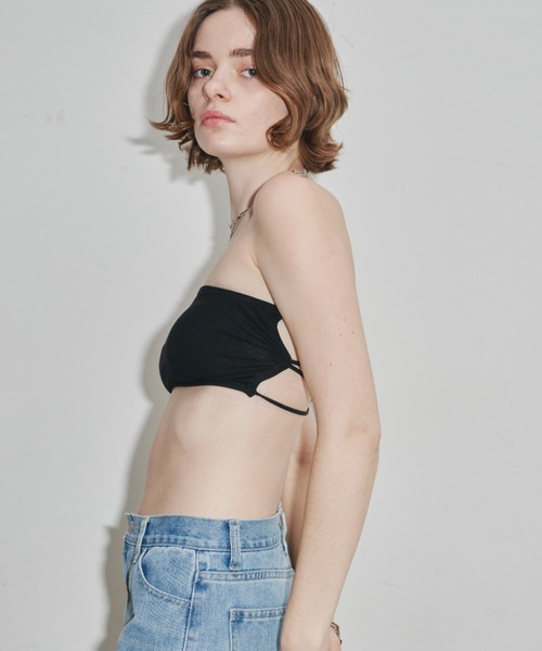 Auntie Rosa Holiday（アンティローザホリデー）の「バックデザインブラトップ（チューブトップ・レディース・ブラック/オフホワイト・FREE）」の11枚目の写真