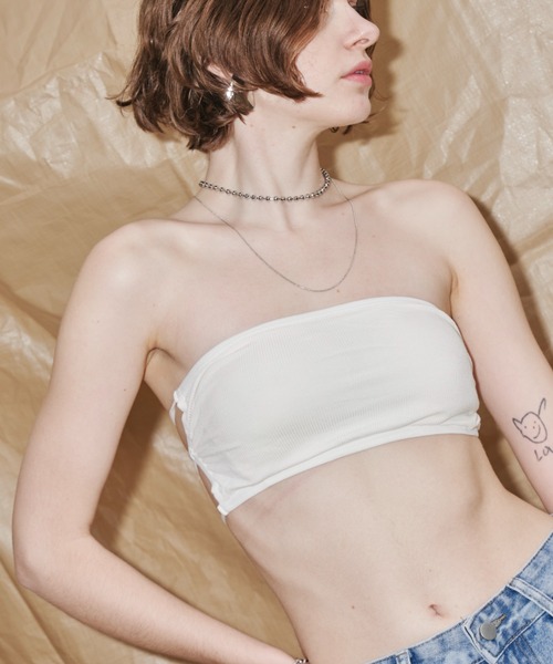 Auntie Rosa Holiday（アンティローザホリデー）の「バックデザインブラトップ（チューブトップ・レディース・ブラック/オフホワイト・FREE）」の3枚目の写真