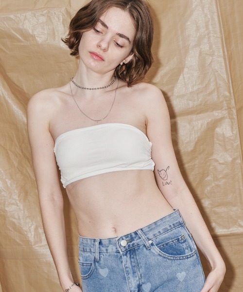 Auntie Rosa Holiday（アンティローザホリデー）の「バックデザインブラトップ（チューブトップ・レディース・ブラック/オフホワイト・FREE）」の5枚目の写真