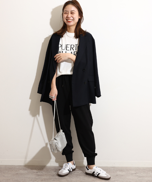 JOURNAL STANDARD relume（ジャーナルスタンダード　レリューム）の「《WEB限定追加》ジャージージョーゼットジョガーパンツ（その他パンツ・レディース・グレー/ブラック・FREE）」の3枚目の写真