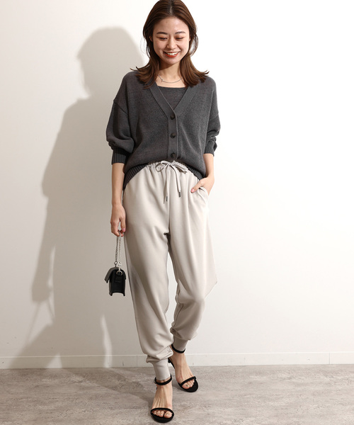 JOURNAL STANDARD relume（ジャーナルスタンダード　レリューム）の「《WEB限定追加》ジャージージョーゼットジョガーパンツ（その他パンツ・レディース・グレー/ブラック・FREE）」の9枚目の写真