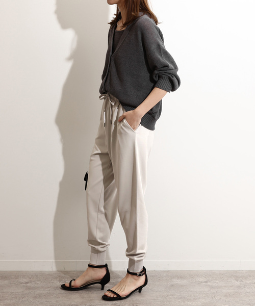 JOURNAL STANDARD relume（ジャーナルスタンダード　レリューム）の「《WEB限定追加》ジャージージョーゼットジョガーパンツ（その他パンツ・レディース・グレー/ブラック・FREE）」の10枚目の写真