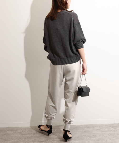 JOURNAL STANDARD relume（ジャーナルスタンダード　レリューム）の「《WEB限定追加》ジャージージョーゼットジョガーパンツ（その他パンツ・レディース・グレー/ブラック・FREE）」の12枚目の写真