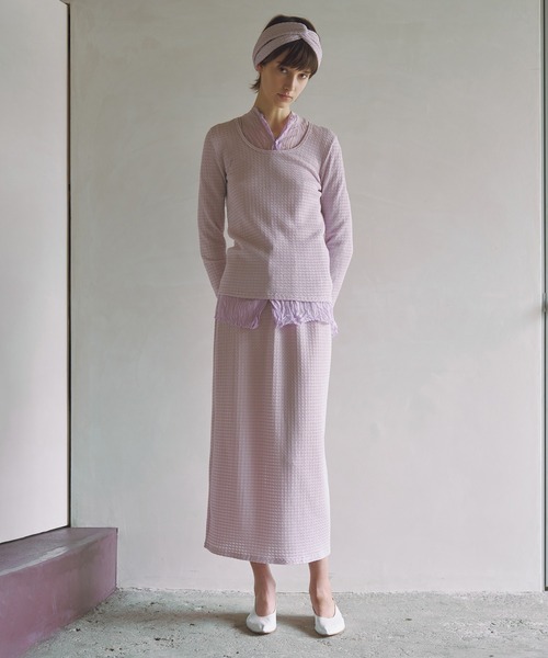 SALON adam et rope'（サロン アダム エ ロペ）の「KINANジャガードヘアバンド（ヘアバンド・レディース・ブラック/ホワイト/ピンク・FREE）」の14枚目の写真