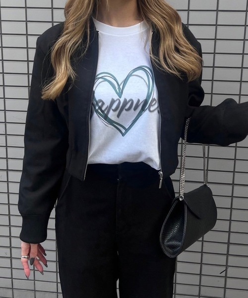 cuorequal（クオレコール）の「ハートペイントロンT（Tシャツ/カットソー・レディース・ホワイト・M/L）」の7枚目の写真