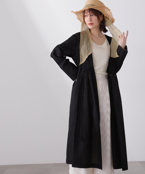 N.(N. Natural Beauty Basic)(エヌエヌナチュラルビューティーベーシック)の「◆コットンボイルカシュクールワンピース(ワンピース・レディース・ピンク/イエロー/オフホワイト/ブラック・MEDIUM)」の6枚目の写真