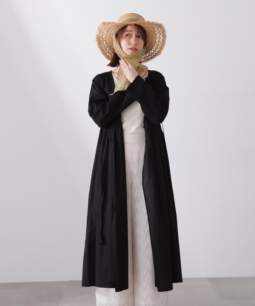 N.(N. Natural Beauty Basic)(エヌエヌナチュラルビューティーベーシック)の「◆コットンボイルカシュクールワンピース(ワンピース・レディース・ピンク/イエロー/オフホワイト/ブラック・MEDIUM)」の7枚目の写真