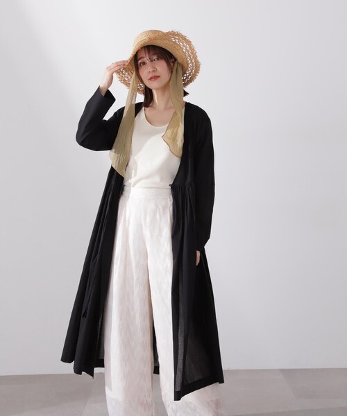 N.(N. Natural Beauty Basic)(エヌエヌナチュラルビューティーベーシック)の「◆コットンボイルカシュクールワンピース(ワンピース・レディース・ピンク/イエロー/オフホワイト/ブラック・MEDIUM)」の8枚目の写真