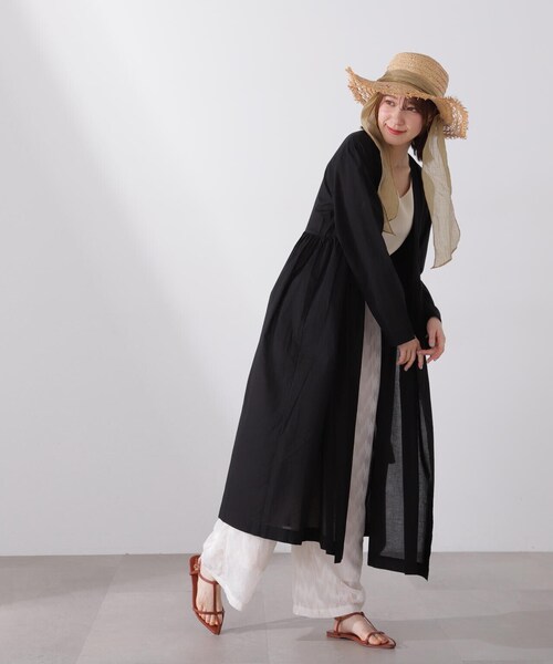 N.(N. Natural Beauty Basic)(エヌエヌナチュラルビューティーベーシック)の「◆コットンボイルカシュクールワンピース(ワンピース・レディース・ピンク/イエロー/オフホワイト/ブラック・MEDIUM)」の11枚目の写真