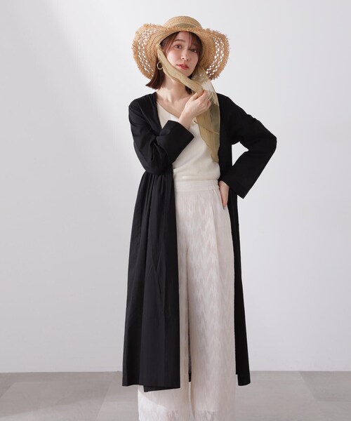 N.(N. Natural Beauty Basic)(エヌエヌナチュラルビューティーベーシック)の「◆コットンボイルカシュクールワンピース(ワンピース・レディース・ピンク/イエロー/オフホワイト/ブラック・MEDIUM)」の14枚目の写真