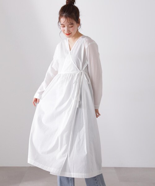N.(N. Natural Beauty Basic)(エヌエヌナチュラルビューティーベーシック)の「◆コットンボイルカシュクールワンピース(ワンピース・レディース・ピンク/イエロー/オフホワイト/ブラック・MEDIUM)」の17枚目の写真
