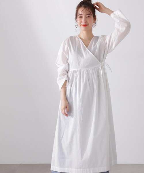 N.(N. Natural Beauty Basic)(エヌエヌナチュラルビューティーベーシック)の「◆コットンボイルカシュクールワンピース(ワンピース・レディース・ピンク/イエロー/オフホワイト/ブラック・MEDIUM)」の18枚目の写真