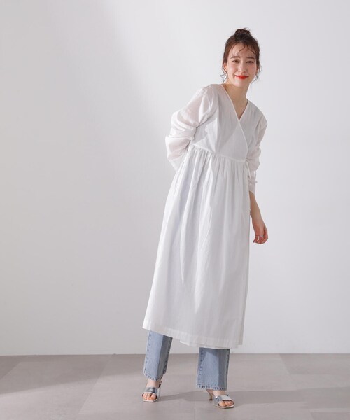N.(N. Natural Beauty Basic)(エヌエヌナチュラルビューティーベーシック)の「◆コットンボイルカシュクールワンピース(ワンピース・レディース・ピンク/イエロー/オフホワイト/ブラック・MEDIUM)」の21枚目の写真