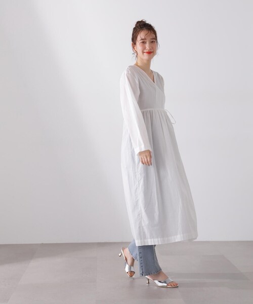 N.(N. Natural Beauty Basic)(エヌエヌナチュラルビューティーベーシック)の「◆コットンボイルカシュクールワンピース(ワンピース・レディース・ピンク/イエロー/オフホワイト/ブラック・MEDIUM)」の22枚目の写真
