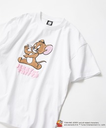 【TOM AND JERRY/トムとジェリー】オリジナルデザインTシャツ ジェリー タフィー ドロップショルダー ビッグシルエット ユニセックス