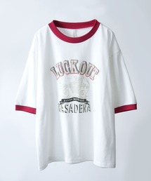 白赤ラグランスリーブカットソー　2点セット スライド（SLYDE）（レディース）ラグラン ロングスリーブT