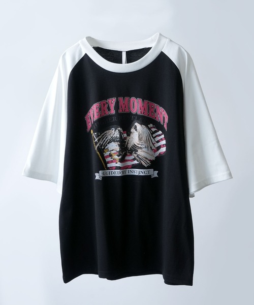 Starting Over(スターティングオーバー)の「oversize raglan sleeve print T-shirt/オーバーサイズ ラグランスリーブ プリント Tシャツ/リンガー プリントTシャツ 半袖(Tシャツ/カットソー・メンズ・グリーン系その他/グリーン系その他2/グリーン系その他3/ホワイト/レッド/グリーン/ホワイト系その他/レッド系その他/ホワイト系その他3/レッド系その他3/ブラック/ブラック系その他2/ブラック系その他/ホワイト系その他2/レッド系その他2/ブラック系その他3/ホワイト系その他4/レッド系その他4・S/M/L/XL)」の7枚目の写真